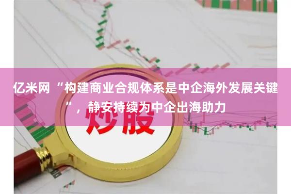亿米网 “构建商业合规体系是中企海外发展关键”，静安持续为中企出海助力