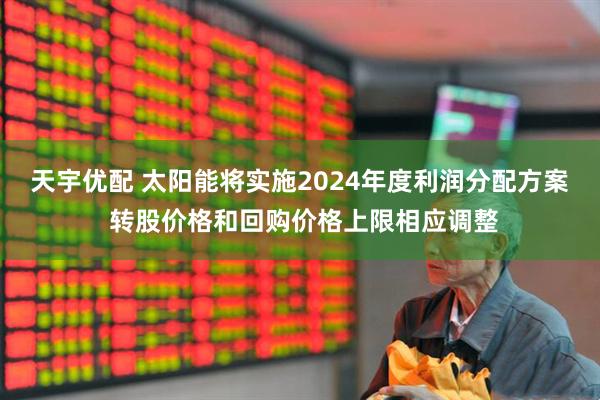 天宇优配 太阳能将实施2024年度利润分配方案 转股价格和回购价格上限相应调整
